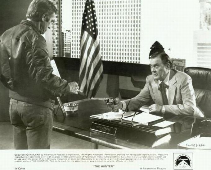 Steve McQueen as 'Papa Thorsen' 
and Ben Johnson as 'Sheriff Strong'